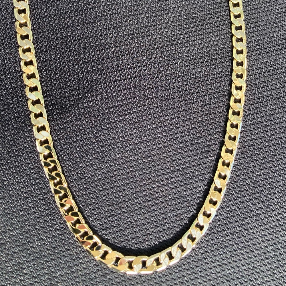 Gold Chain Square Cuban Link Necklace 20in 24in 6mm